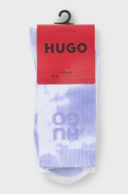 Two-pack of ribbed short socks with stacked logos, Light Purple