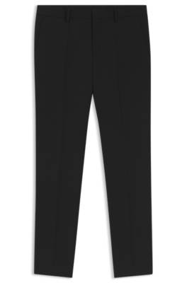 Slim-fit trousers in patterned virgin wool 1