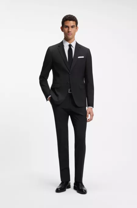 Gemusterte Slim-Fit Hose aus Schurwolle