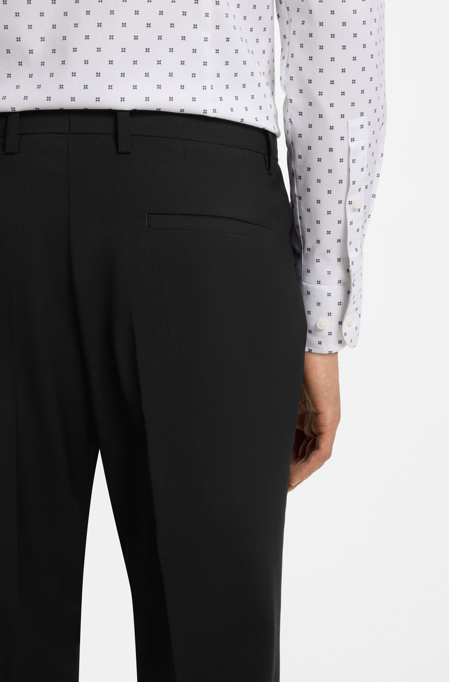 Boss Slim-fit trousers in patterned virgin wool byxor herr – bild 3