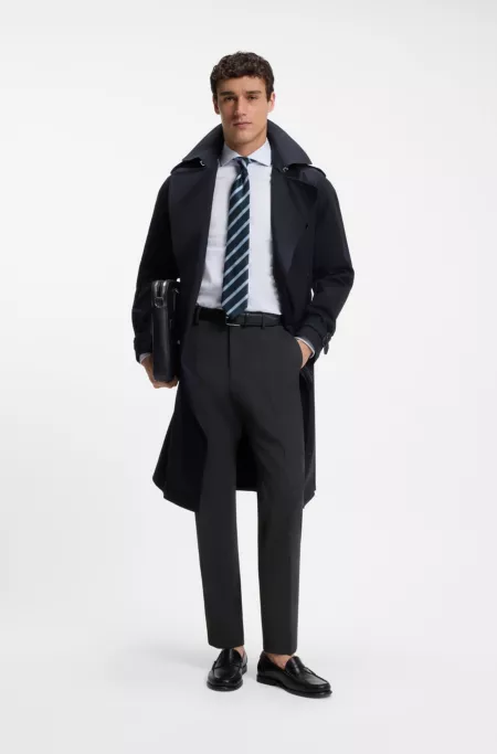 Pantalon Slim en laine vierge à motif