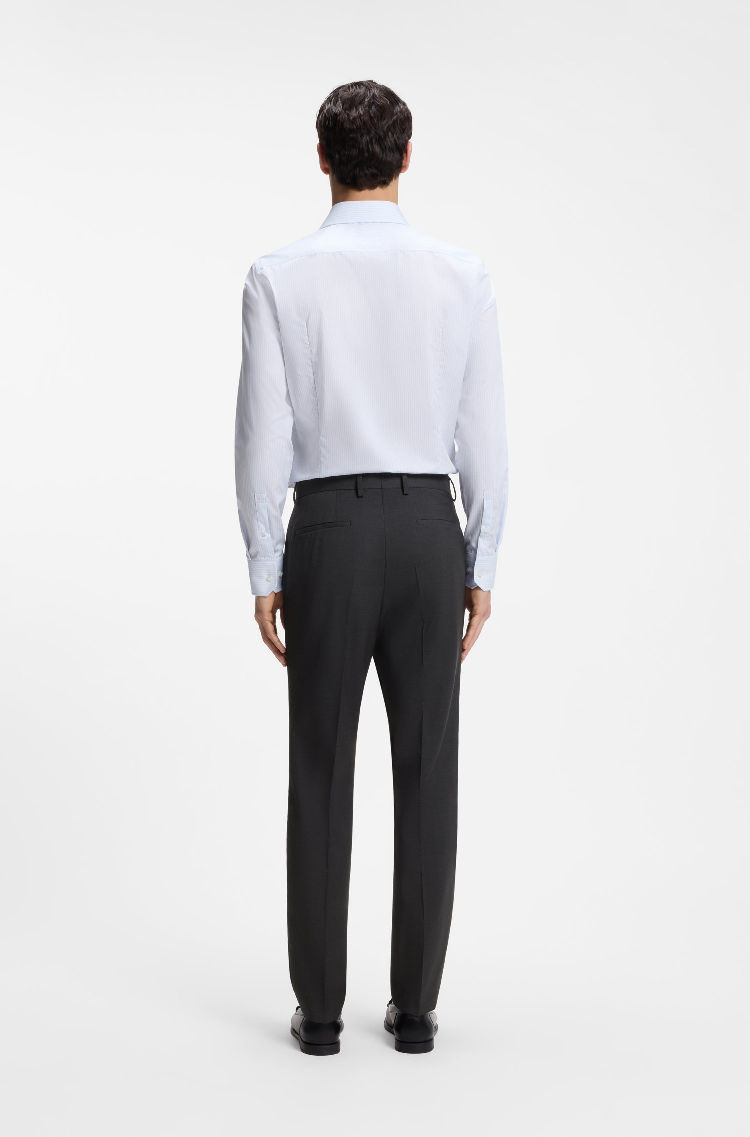 Boss Slim-fit trousers in patterned virgin wool byxor herr – bild 2
