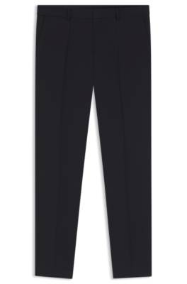 Slim-fit trousers in patterned virgin wool 1