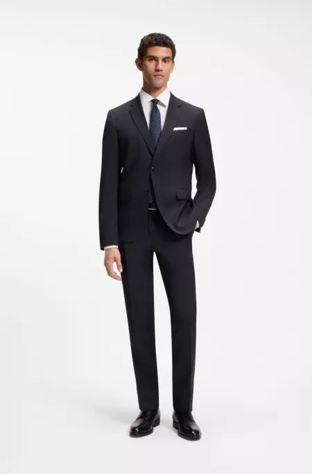 Pantalón slim fit en lana nueva con dibujo