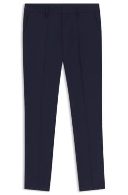 Slim-fit trousers in patterned virgin wool 1