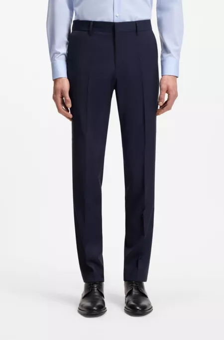 Pantalon Slim en laine vierge à motif