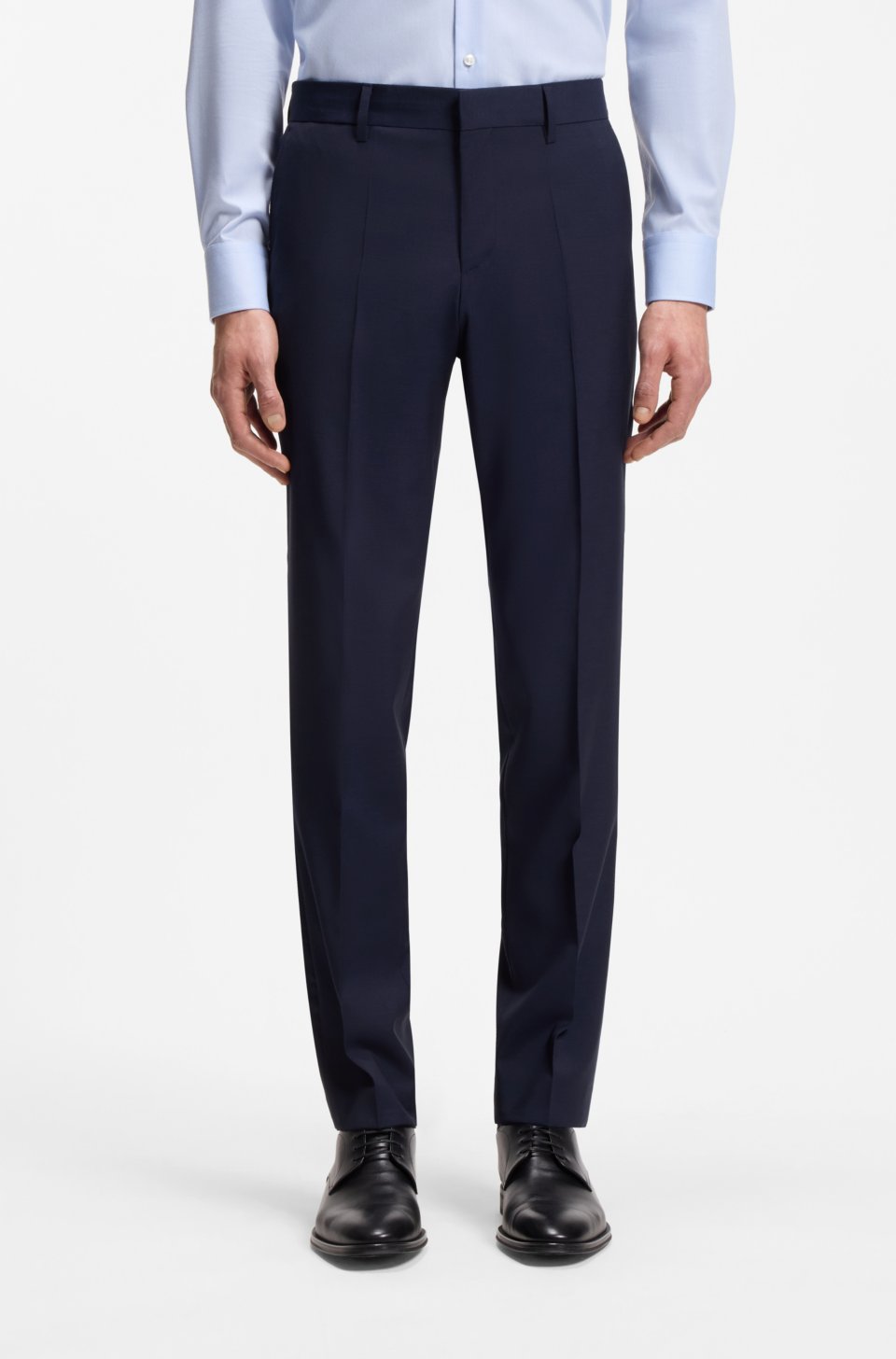 Slim-fit trousers in patterned virgin wool