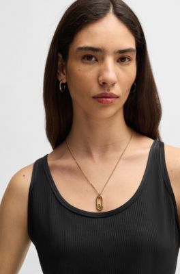 Tank top with ribbed structure, Black