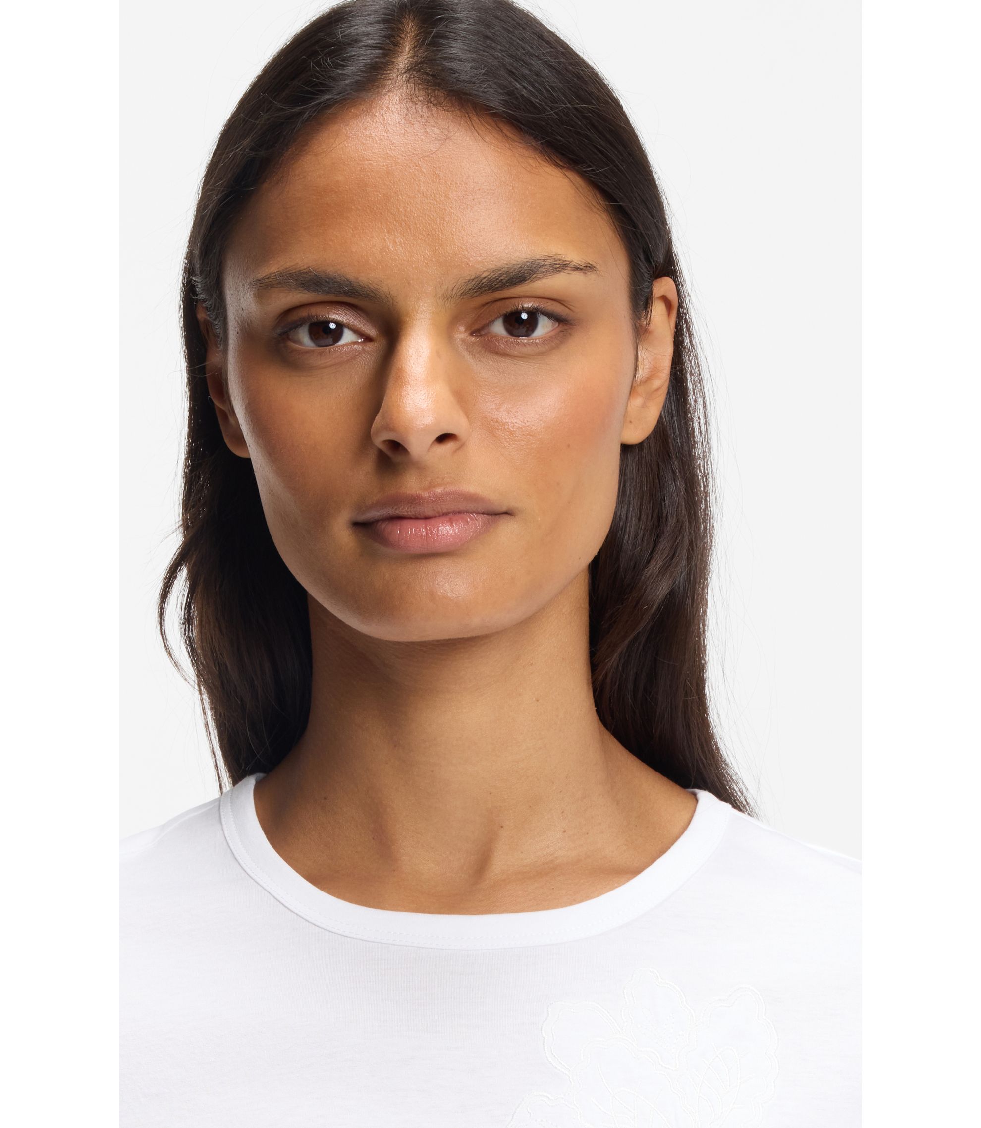 BOSS - シルケットコットン Tシャツ ロゴモチーフ - ホワイト