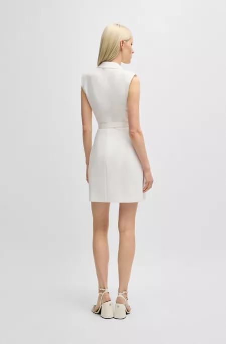 Blazer-style dress with buckled belt