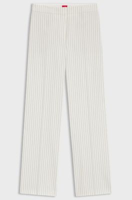 Straight-leg suit trousers with pinstripe, Patterned