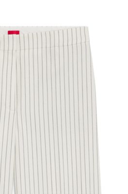Straight-leg suit trousers with pinstripe, Patterned
