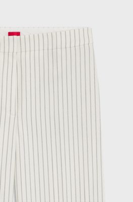 Straight-leg suit trousers with pinstripe, Patterned