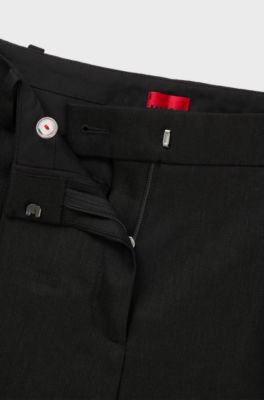 Regular-fit trousers in a linen blend, Black