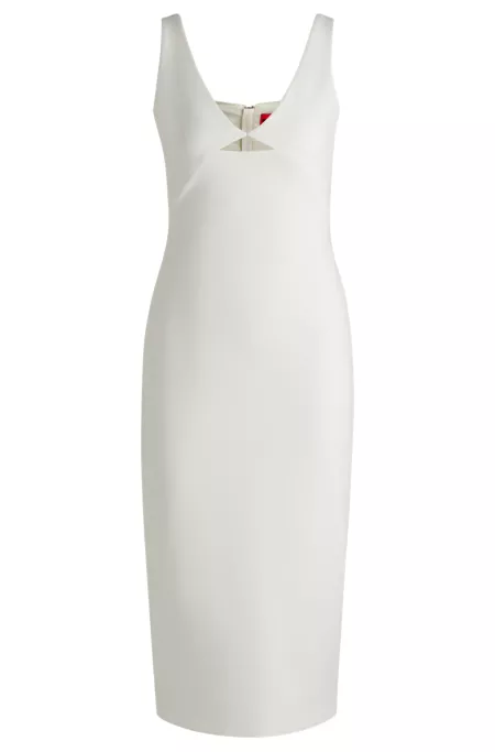 Robe mi-longue ajustée à découpes