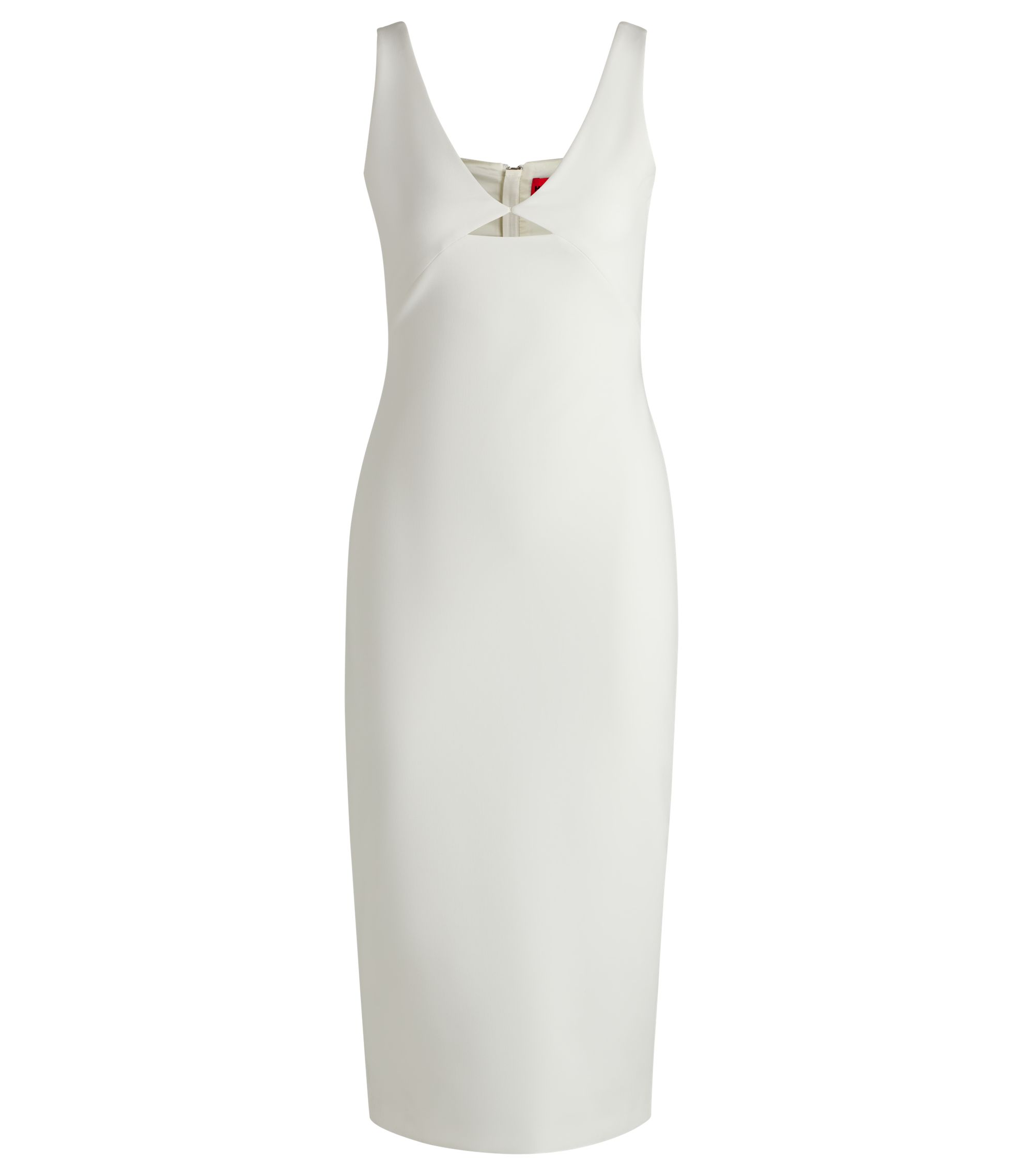 HUGO - Bodycon midi dress with cut-out detail - White
