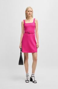 Jurk met riem en brede bandjes, Pink