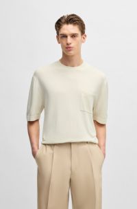 BOSS SELECTED BY SHOHEI OHTANI Relaxed-fit T-shirt in cool-touch fabric with silk, White