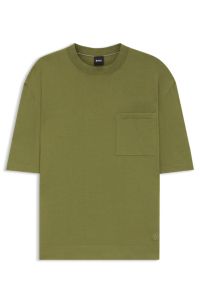 Relaxed-fit T-shirt in cool-touch fabric with silk, Green