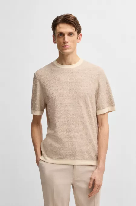 Relaxed-fit jacquard-knit T-shirt
