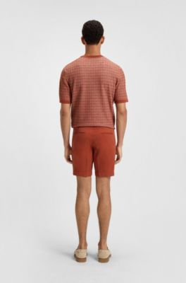 Relaxed-fit jacquard-knit T-shirt, Orange