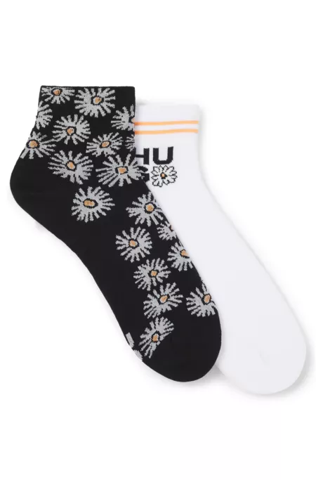 Two-pack of short-length cotton-blend socks