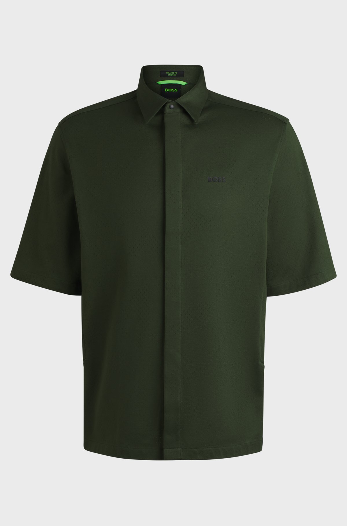 BOSS - レギュラーフィットシャツ メッシュストラクチャード BOSS - レギュラーフィットシャツ メッシュストラクチャード