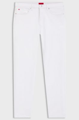 Extra-slim-fit jeans in white stretch denim, White