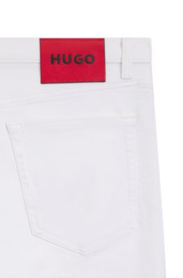 Extra-slim-fit jeans in white stretch denim, White