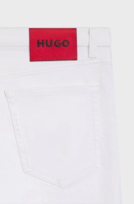 Extra-slim-fit jeans in white stretch denim, White