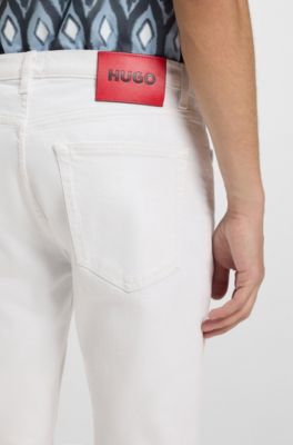 Extra-slim-fit jeans in white stretch denim, White