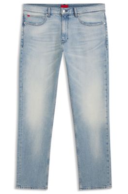 Slim-fit jeans in quartz-blue comfort-stretch denim, Light Blue