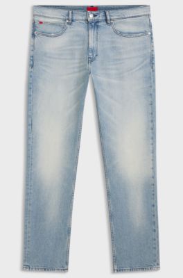 Slim-fit jeans in quartz-blue comfort-stretch denim, Light Blue