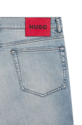 Slim-fit jeans in quartz-blue comfort-stretch denim, Light Blue