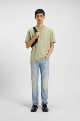 Slim-fit jeans in quartz-blue comfort-stretch denim, Light Blue