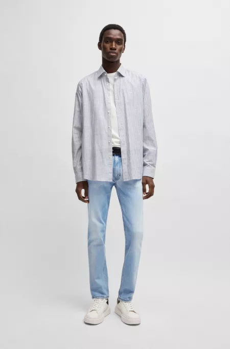 Slim-fit jeans in quartz-blue comfort-stretch denim