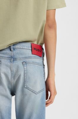 Slim-fit jeans in quartz-blue comfort-stretch denim, Light Blue