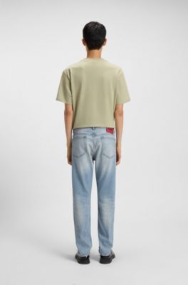 Slim-fit jeans in quartz-blue comfort-stretch denim, Light Blue