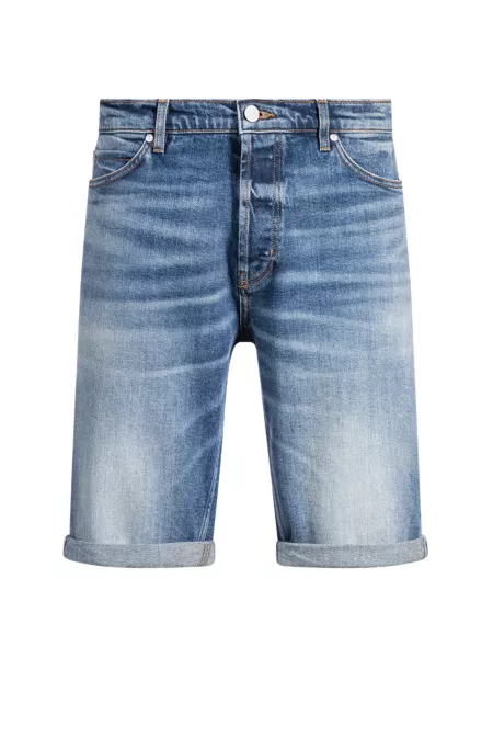 Short Tapered en denim stretch bleu confortable