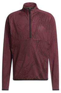 Actief sweatshirt met rits van stretchmateriaal met jacquarddessin, Donkerrood