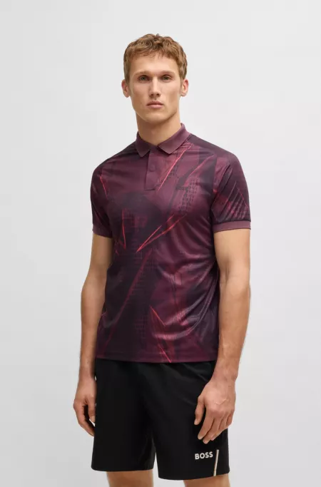 Active Paddy graphic-print polo shirt with UV protection