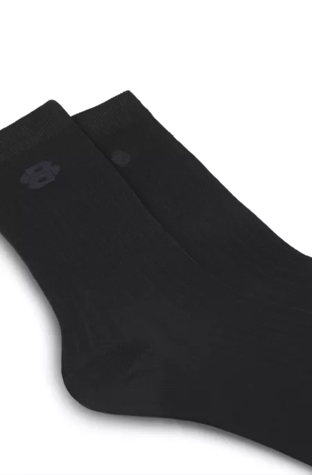 Two-pack of regular-length socks with monograms