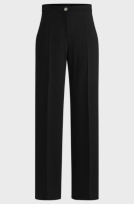 Regular-fit trousers in Punto Milano jersey, Black