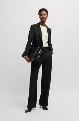 푼토 밀라노 저지 레귤러 핏 팬츠, 블랙