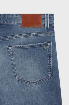 Maine shorts in blue comfort-stretch denim, Blue