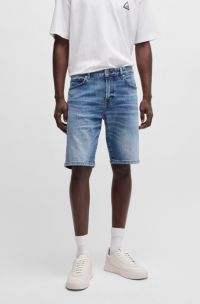 Shorts Maine en cómodo tejido vaquero elástico azul, Azul