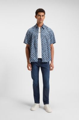 Delaware slim-fit jeans in dark-blue denim, Dark Blue