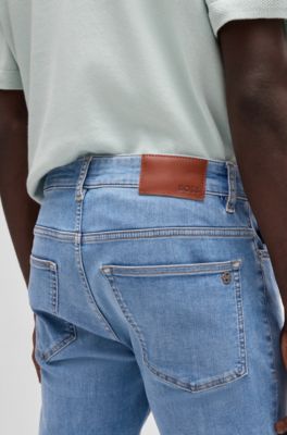 Delaware slim-fit jeans in blue soft-motion denim, Light Blue