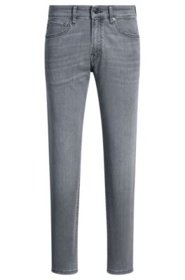 Maine regular-fit jeans in grey soft-motion denim, Grey