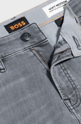 Maine regular-fit jeans in grey soft-motion denim, Grey